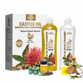 Castor Oil Shampoo and Conditioner Set for Men & Women, Anti Hair Loss Set Thickening for Hair Regrowth, Anti Thinning For Hair Care, Anti Dandruff Treatment (Castor)