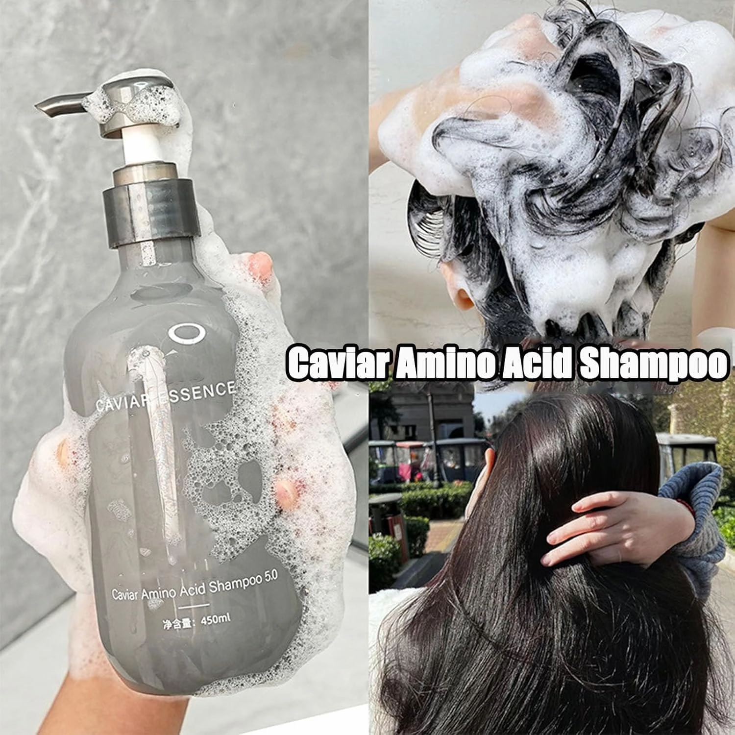 Caviar Aminos Acids Shampoo, Caviar Shampoo and Conditioner, Collagen Hair Treatment Deep Repair Condition, Shampoo Con Extracto De Caviar (Shampoo)
