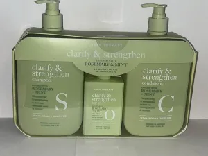 Clarify & Strengthen Hair Care Set – Rosemary & Mint Shampoo & Conditioner (33.8 fl oz Each)   Hair Oil (3.38 fl oz)