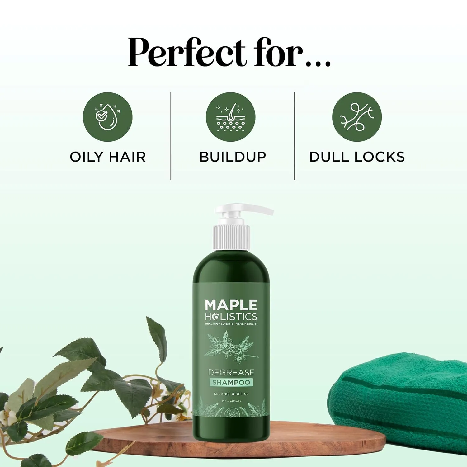 Clarifying Shampoo for Oily Hair and Scalp - Deep Cleansing Shampoo Build Up Remover with Rosemary Oil - Degrease Shampoo for Greasy Hair & Scalp - Vegan Color Safe Sulfate & Paraben Free (16 Fl Oz)