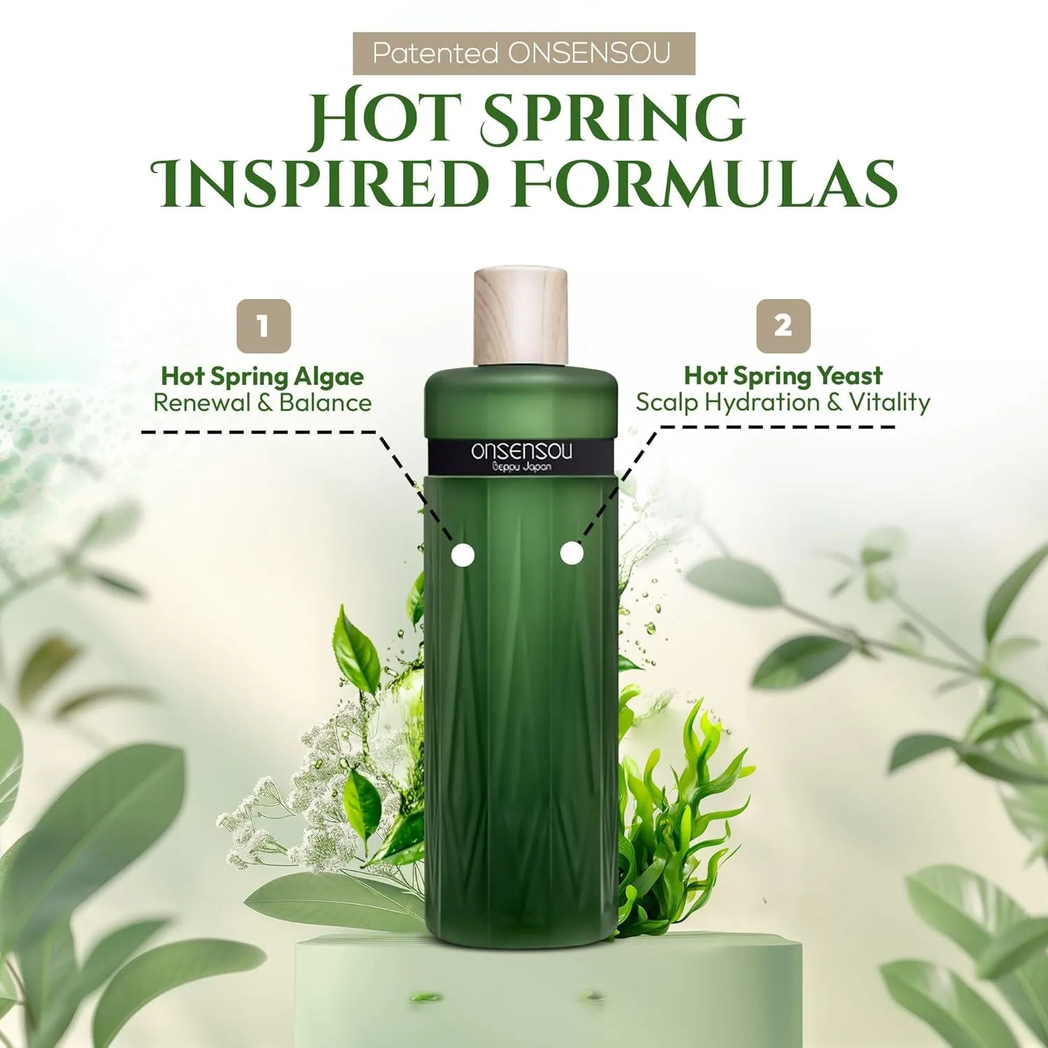 Clarifying Shampoo for Oily Scalp & Damaged Hair Women & Men, Dry Scalp Sulfate Free Shampoo with Hot Spring Yeast& Green Algae Extract from Japan, Silicone Free, ROUTINE CARE 10.1 Fl Oz