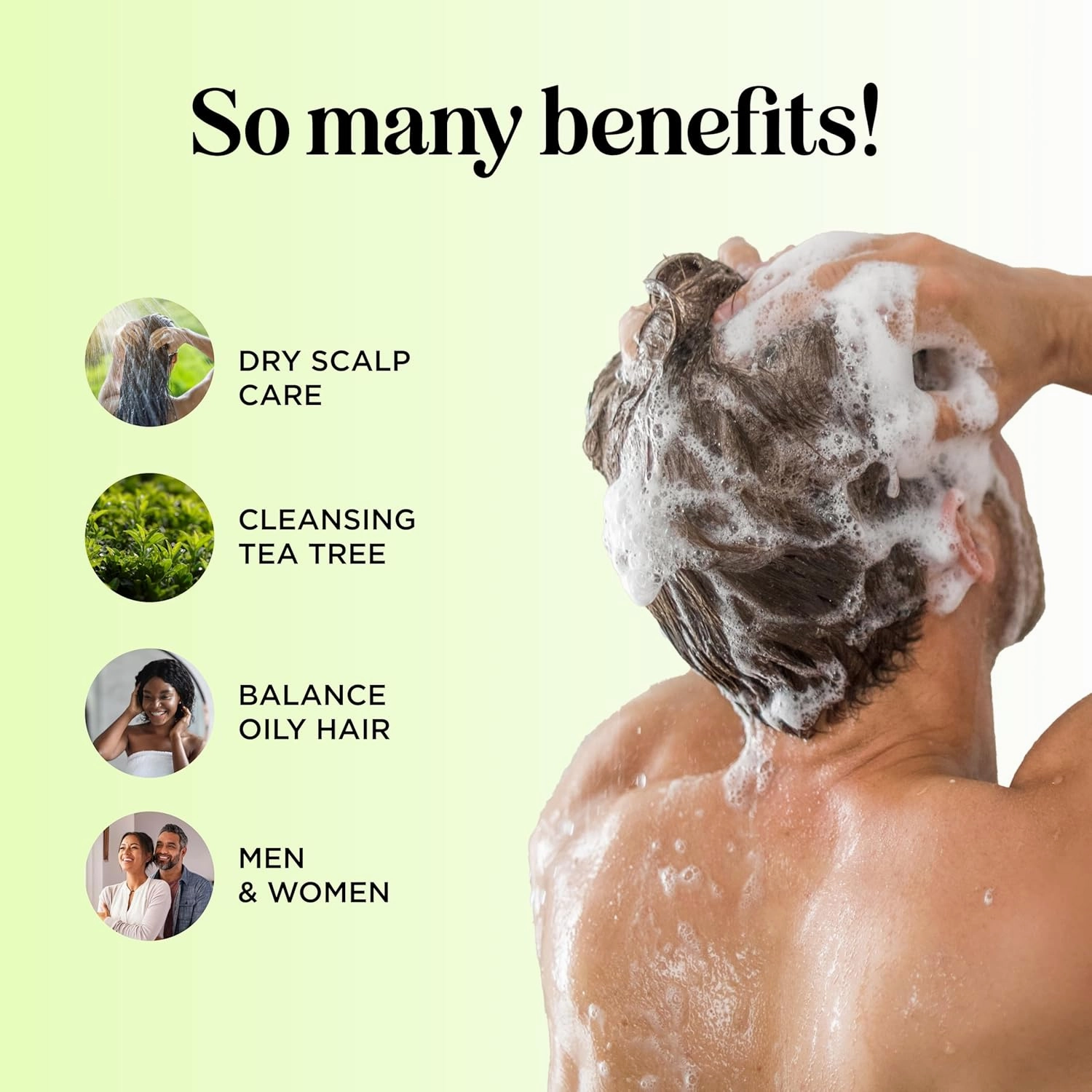 Clarifying Shampoo for Build Up & Oily Hair - Tea Tree Shampoo for Men and Women with Rosemary Essential Oil for Oily Hair and Scalp - Color Safe Vegan Sulfate Silicone & Paraben Free (10 Fl Oz)
