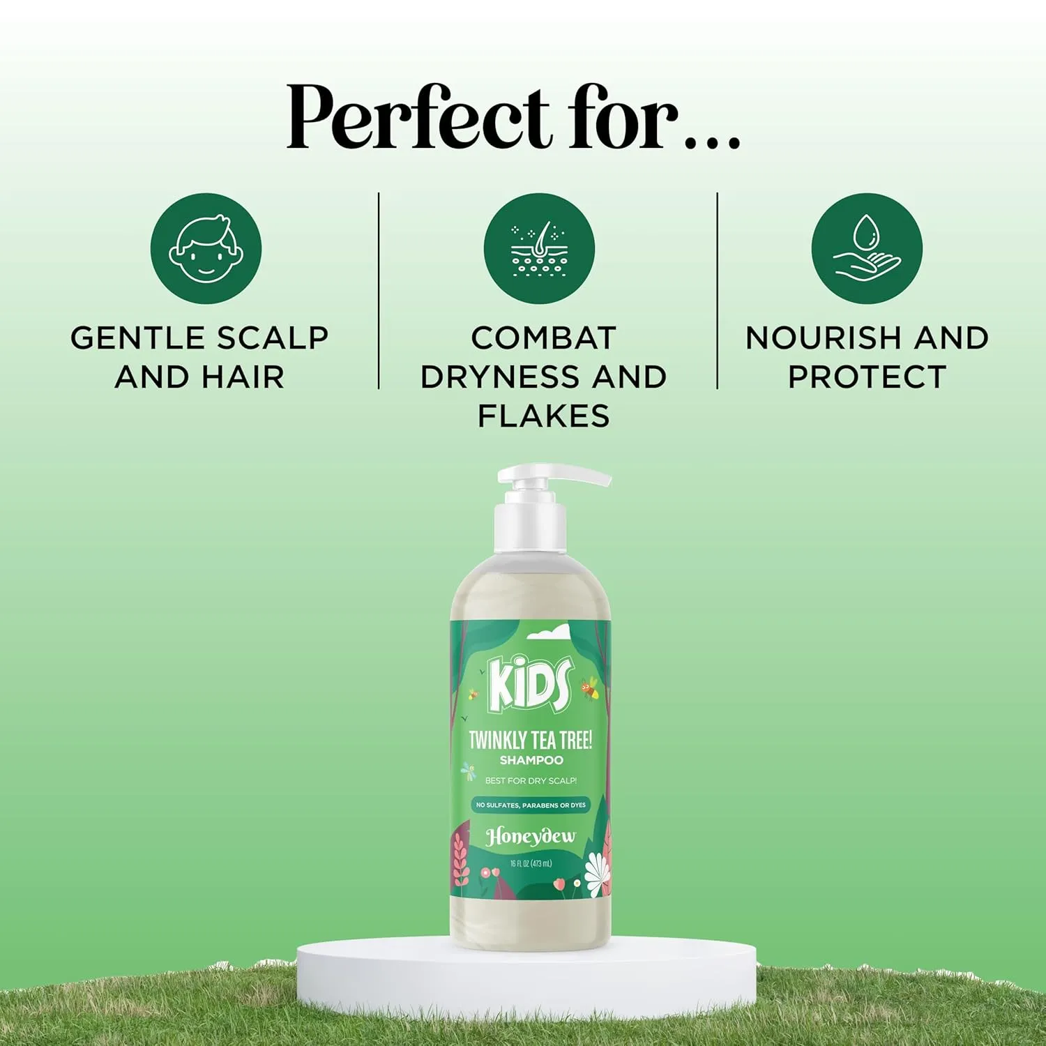 Cleansing Kids Shampoo for Dry Scalp - Dry Flaky Scalp Care Shampoo for Kids and Hair Build Up Remover with Tea Tree Oil and Rosemary Essential Oils for Hair Care - Kids Scalp Cleanser for Build Up