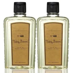 C.O. Bigelow Bay Rum Hair and Body Wash for Men, No. 1400, 10 fl oz. Mens Body Wash and Shampoo with Citrus and Spice Scent, Cruelty Free, Pack of 2