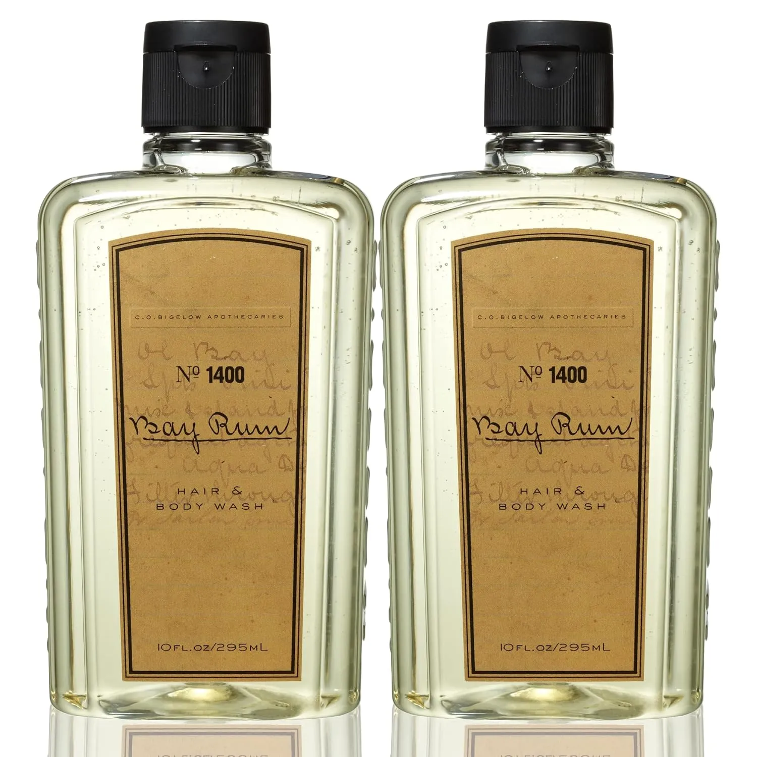 C.O. Bigelow Bay Rum Hair and Body Wash for Men, No. 1400, 10 fl oz. Mens Body Wash and Shampoo with Citrus and Spice Scent, Cruelty Free, Pack of 2