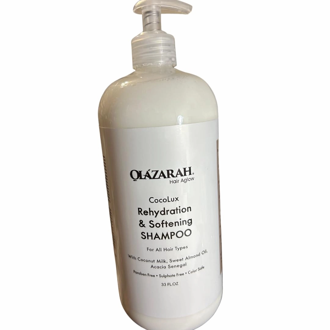 Cocolux Rehydration Shampoo with Coconut Milk & Sweet Almond Oil - All Hair Types - Sulfate-Free, 32 Fl. oz (with pump)