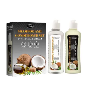 Coconut Oil Shampoo and Conditioner Set for Men & Women, Anti Hair Loss Set Thickening for Hair Regrowth, Anti Thinning For Hair Care, Anti Dandruff Treatment (Coconut)