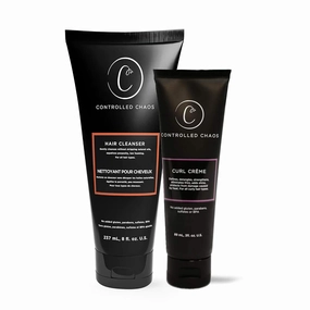 Controlled Chaos As Seen on Shark Tank Bundle Package of 3 oz Curl Defining Cream & 8 oz Hair Cleanser - Hair Products to Control Frizz & Nourish All Hair Type