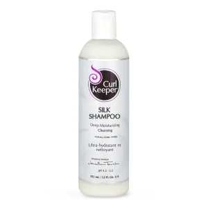 Curl Keeper Silk Shampoo for Curly Hair, 12 Fl Oz - Deep Moisturizing & Cleansing Daily Hair Shampoo with Silk Amino Acids for All Curl Types - Water Based & Sulfate Free Shampoo for Men & Women