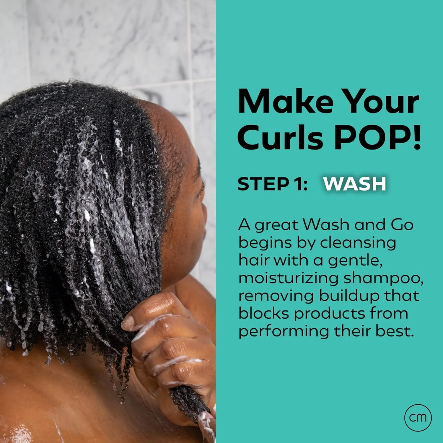 CurlMix Wash & Go Shampoo for Curly Hair - Deep Cleansing Shampoo Removes Buildup - Fragrance-Free