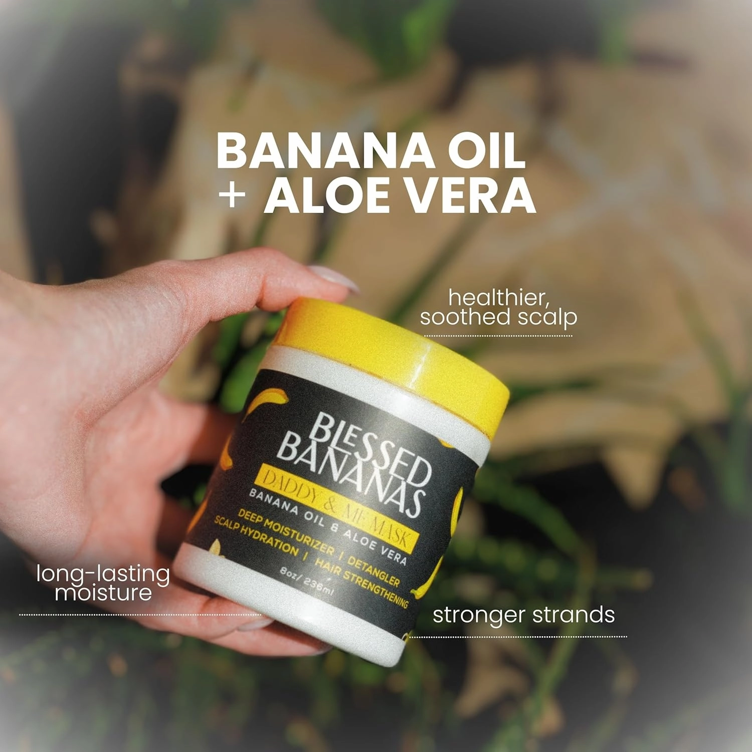 Daddy & Me Mask - 8oz Banana Oil & Aloe Vera - Hair Hydration, Hair Strengthening, Scalp Hydration, Deep Moisturizer, Detangler - 1 Count