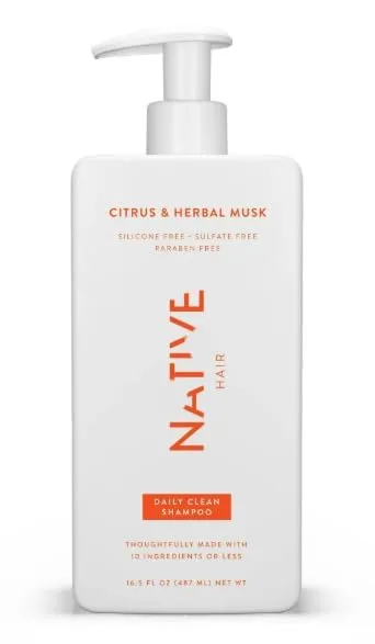 Daily Clean Shampoo, Citrus & Herbal Musk, Sulfate & Paraben Free, 16.5 oz (1 Pack, Package May Vary)