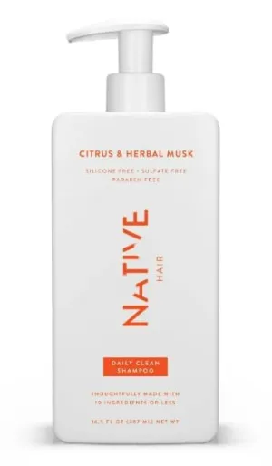 Daily Clean Shampoo, Citrus & Herbal Musk, Sulfate & Paraben Free, 16.5 oz (1 Pack, Package May Vary)