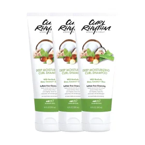 Deep Moisturizing Curl Shampoo - Curly Hair Shampoo for Hydration - With Shea Butter and Coconut - Silicone and Sulfate Free - 3 pc