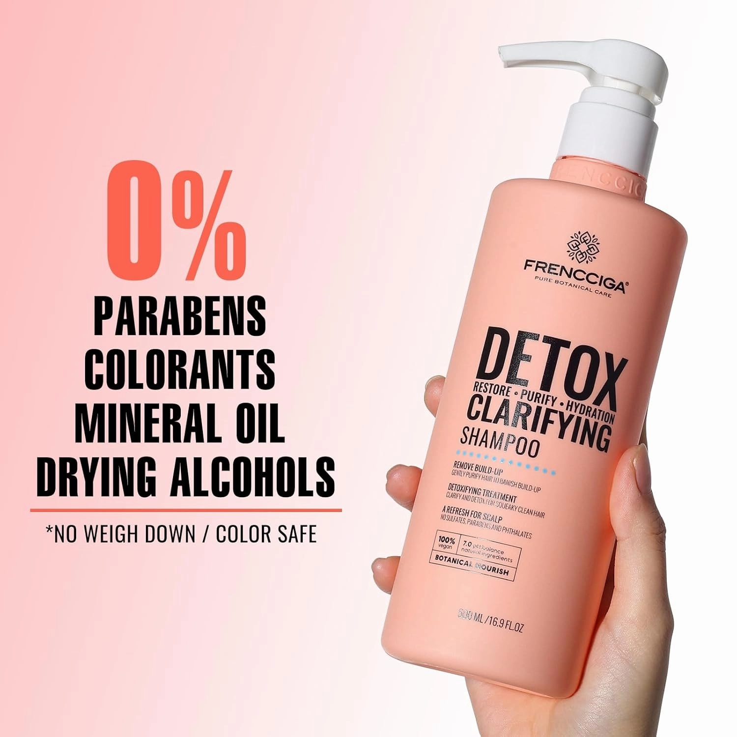 Detox Clarifying Shampoo for Build-Up, Dirty Oil, Product and Hard Water, Advanced Purification & Volume Restoration, Adds Shine & Color Clarity, Gently Cleanses 16.9 oz