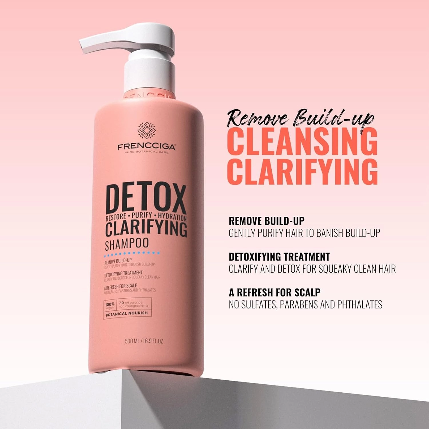 Detox Clarifying Shampoo for Build-Up, Dirty Oil, Product and Hard Water, Advanced Purification & Volume Restoration, Adds Shine & Color Clarity, Gently Cleanses 16.9 oz