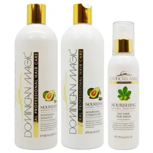 Dominican Magic Nourishing Shampoo & Conditioner & Silk Shine Serum 6oz "Set"