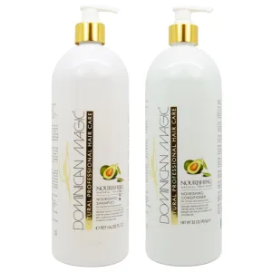 Dominican Magic Nourishing Shampoo & Conditioner Duo Set with Avocado Oil and Aloe Vera Infused Moisturizing Shampoo and Hydrating Conditioner for Women Duo Set (16oz)