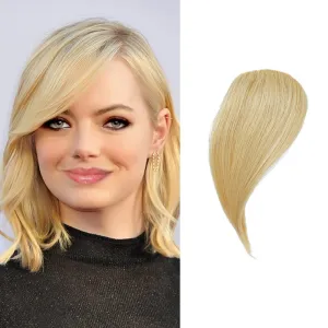 Dsoar Side Bangs Clip in Real Human Hair Bang Natural Clip on Side Bangs Straight Fringe Hair Extensions(Blonde/613#)
