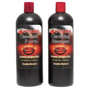 evans COMBO PACK Brazilian Keratin Hair Smoothing Treatment Blowout Straightening System – Strong 32 fl oz   Clarifying Shampoo 32 fl oz