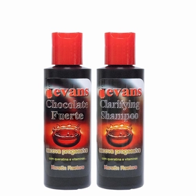 evans COMBO PACK Brazilian Keratin Hair Smoothing Treatment Blowout Straightening System – Forte 4.0 fl oz   Clarifying Shampoo 4.0 fl oz