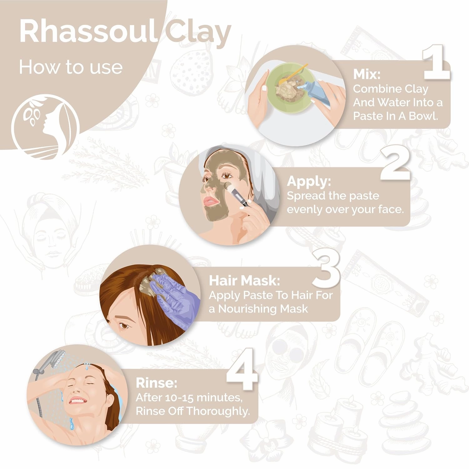 Fatima's Garden Rhassoul with Prickly Pear - Hydrating Face & Hair Mask, 250g