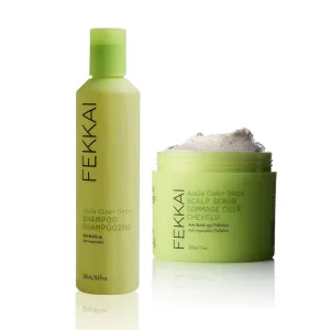Fekkai Apple Cider Detox Shampoo (8.5 oz)   Apple Cider Detox Scrub (7.5 oz) - Free of Sulfates, Parabens, Phthalates - Vegan, Cruelty-Free