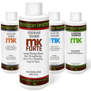 FORTE Brazilian Keratin Chocolate Keratin Hair Straightening Treatment for All Hair Types: Curly, Frizzy, Dry, Normal, Colored, Damaged, Chemically Treated