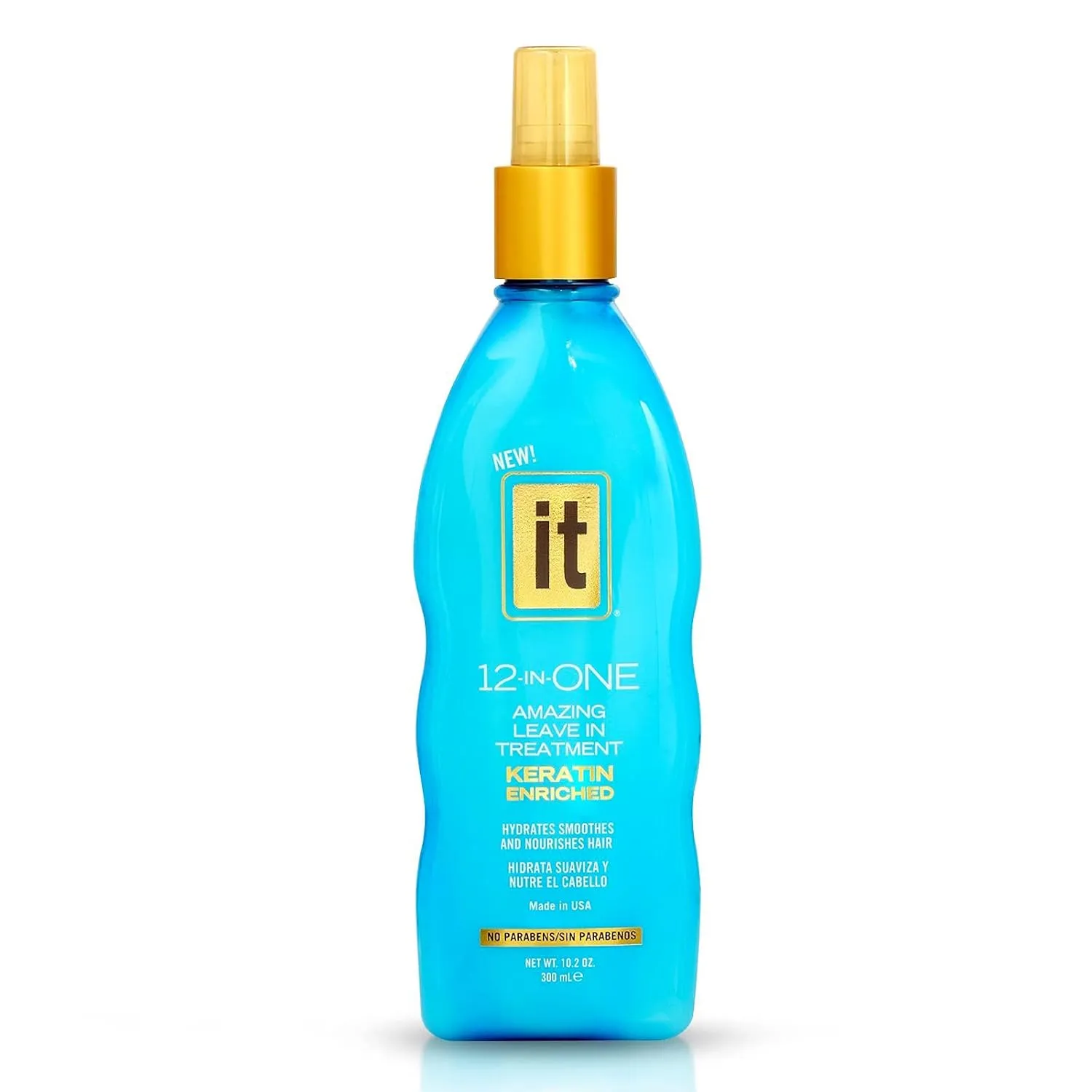 Freeze It 12-in-One Amazing Leave-in Hair Treatment Spray- Infused with Keratin, Borage Oil for Hydration, Smoothness, Nourishment - Strengthens, Protects Dry & Damaged Hair