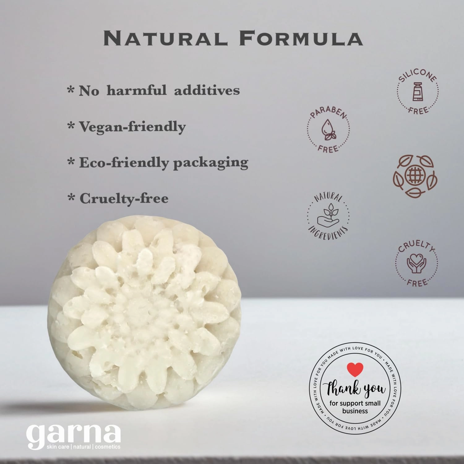 Garna Coconut Paradise Solid Shampoo Bar 2 X 100g/3.5 oz, Moisturizing, for All Hair Types, especially Normal & Dry, 50  Washes, Vegan, Plant-Based, Eco-Friendly Packaging (Pack of 2)