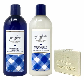 Gingham Moisturizing Hair Care Set   Bonus Soap