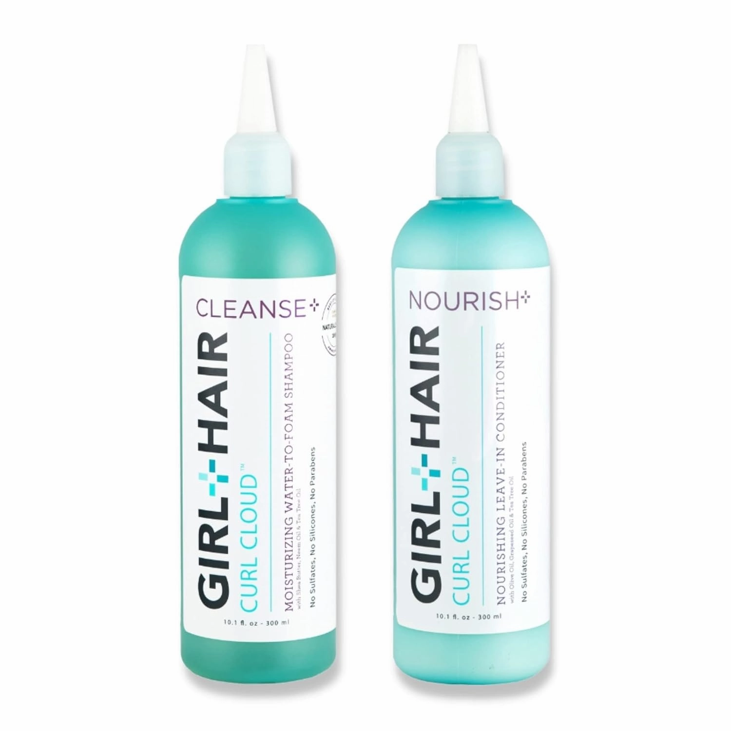 GIRL HAIR Shampoo and Conditioner Set (2x 10.1 fl.oz./300 ml) – Moisturize and Hydrate Dry Hair and Scalp, Boost Shine, Reduce Itch and Frizz – No Silicones, Parabens or Sulfates, Color Safe, Vegan