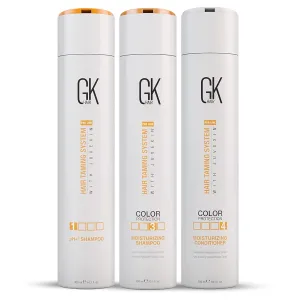 GK HAIR Global Keratin Moisturizing Shampoo & Conditioner 300ml - pH  Pre-Treatment Clarifying Shampoo with Aloe Vera, Vitamins and Natural Oils for All Hair Types (10.1 fl. oz)
