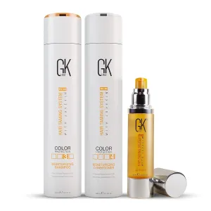 GK HAIR Global Keratin Moisturizing Shampoo and Conditioner Sets (10.1 Fl Oz/300ml) with Anti Frizz Serum Argan Oil (1.69 Fl Oz/50ml) for Dry Damaged Repair- All Hair Types Sulfate Paraben Free Unisex