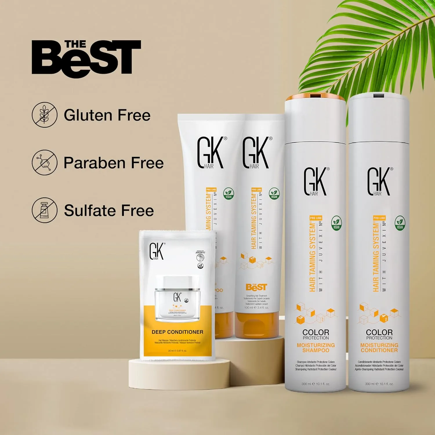 GK HAIR Global Keratin The Best Consumer Box Kit (10.1 Fl Oz/300ml) Smoothing Keratin Treatment Professional Brazilian Complex Blowout Straightening For Silky Smooth & Frizzy Hair