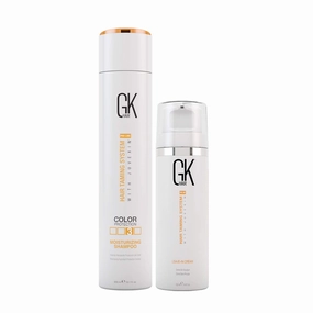 GK HAIR Global Keratin Leave in Conditioner Cream For Detangling Smoothing Strengthening 130ml - Moisturizing Shampoo for Color Treated Dry Damage Curly Frizzy Thinning 300ml
