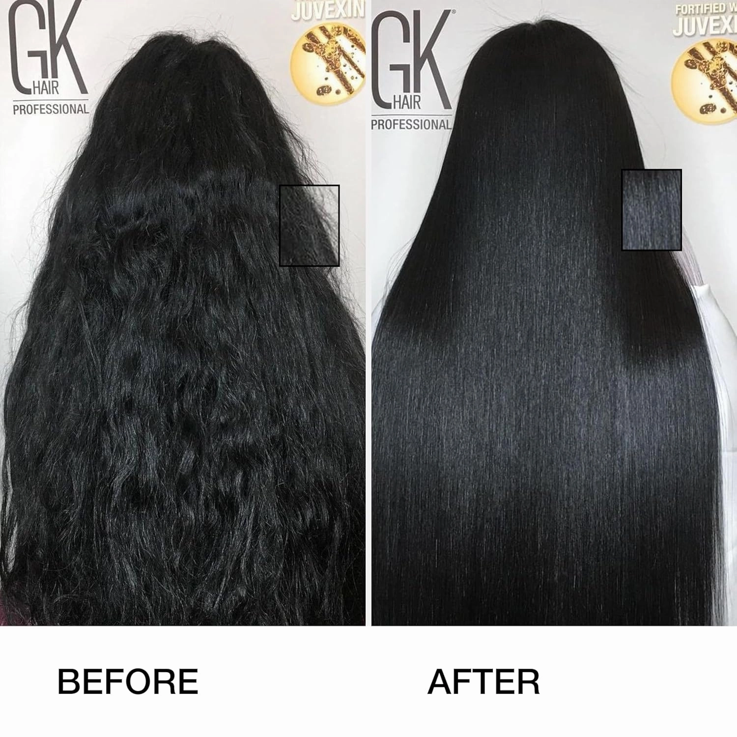 GK HAIR Global Keratin The Best (33.8 Fl Oz/1000ml) Smoothing Keratin Hair Treatment - Professional Brazilian Complex Blowout Straightening For Silky Smooth & Frizz Free Hair