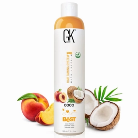 GK HAIR Global Keratin The Best COCO (10.1 Fl Oz/300ml) Smoothing Keratin Hair Treatment - Professional Brazilian Complex Blowout Straightening For Silky Smooth & Frizz Free Hair