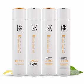 GK HAIR Global Keratin The Best Kit (10.1 Fl Oz/300ml) Smoothing Keratin Hair Treatment Professional Brazilian Complex Blowout Straightening For Silky Smooth & Frizz Free Hair