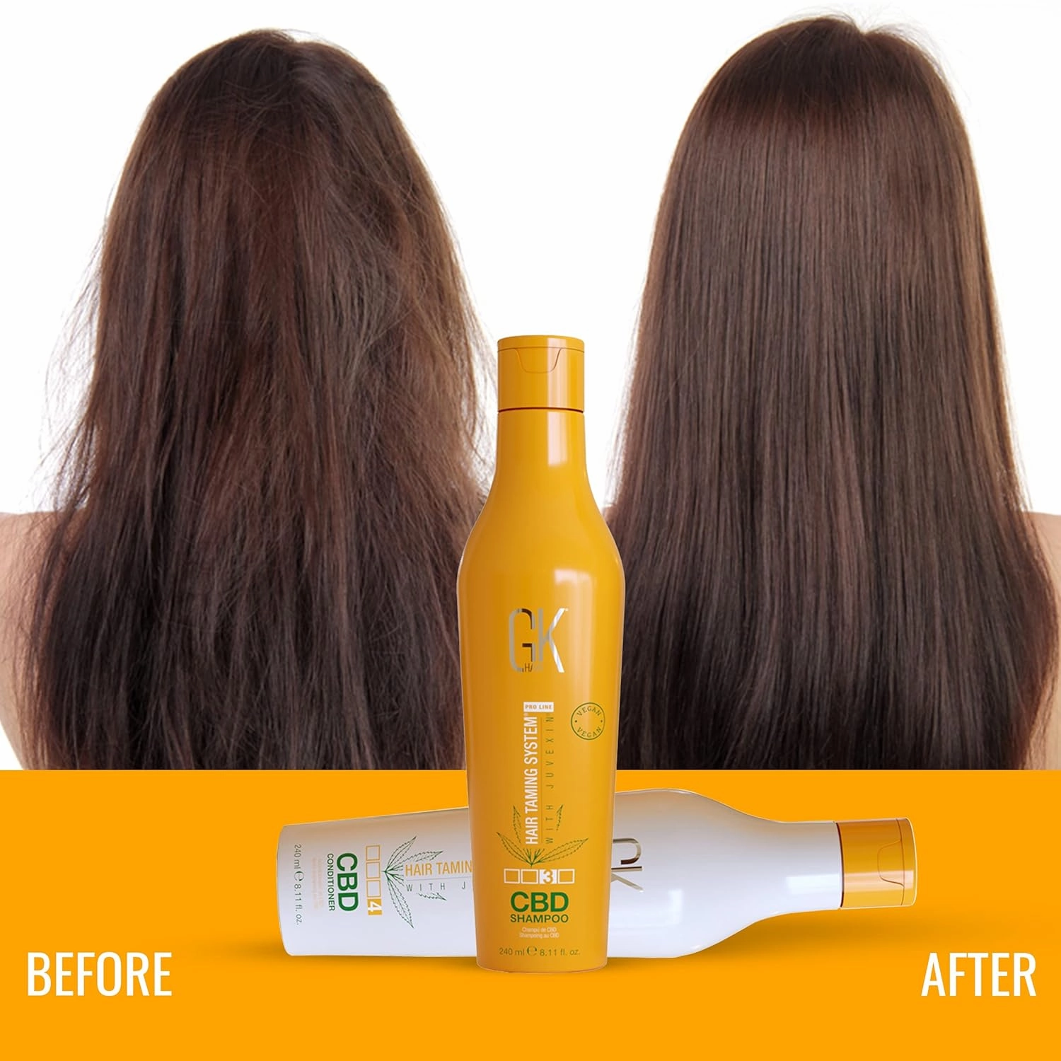 GK HAIR Hemp Shampoo and Conditioner Sets Hydrating Strengthening Color Treated Damaged Repair Provides Nourishing & Shine Natural Organic Vegan Sulfate Paraben Free (Duo)