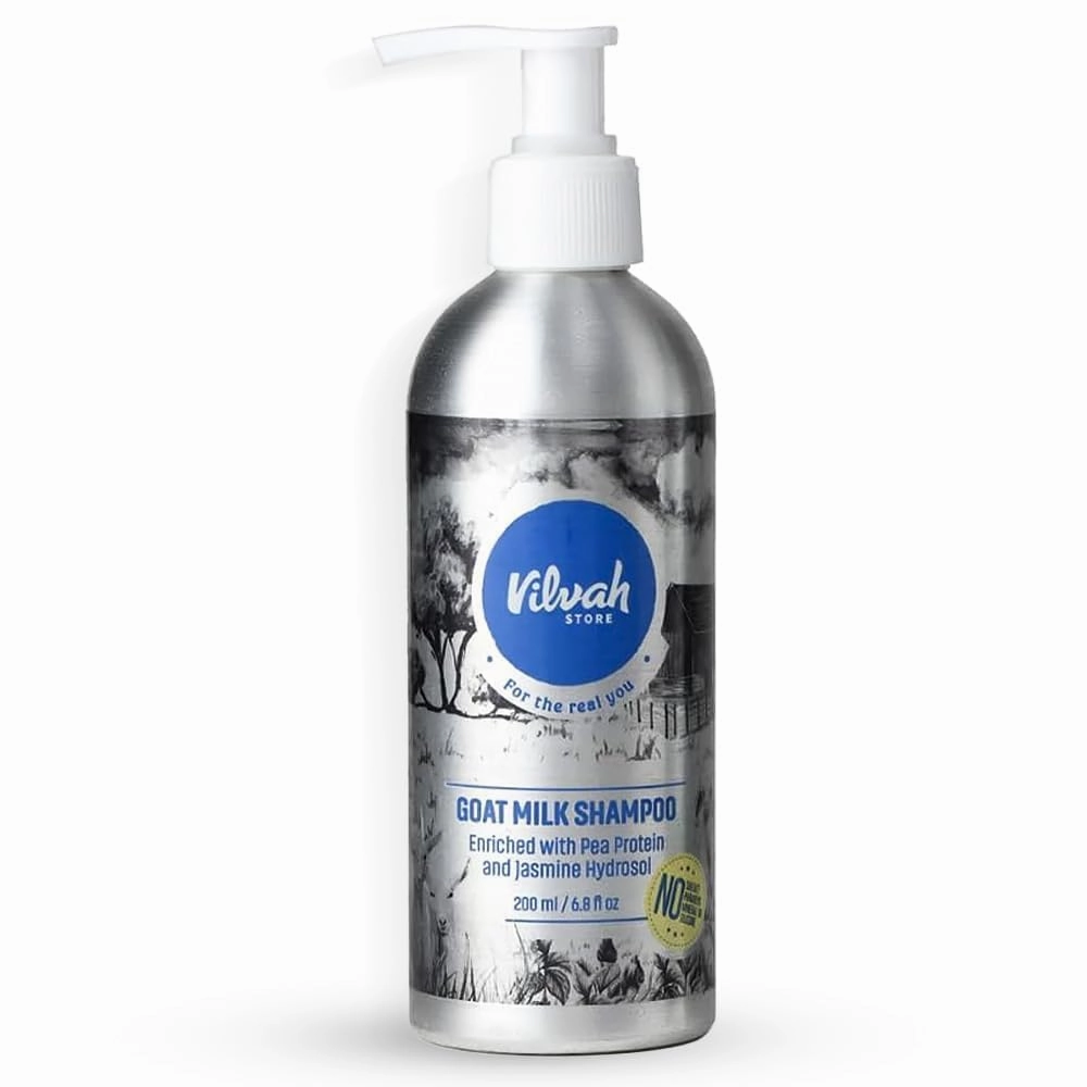 Goat Milk Shampoo, For Dry & Frizzy Hair with Pea Protein and Goat Milk, Strong & Shiny Hair, No Sulfates, No Paraben, Shampoo For Men and Women (200 ml (Pack Of 1))