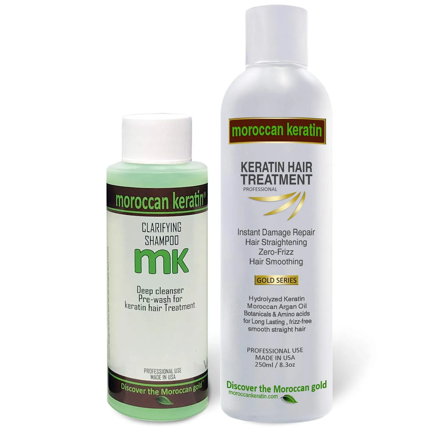 GOLD SERIES Brazilian Keratin Hair Treatment Blowout Straightening Complex Global Kit With Argan Oil Proven and Fast Formula Natural Organic Results With Clarifying Shampoo Keratina