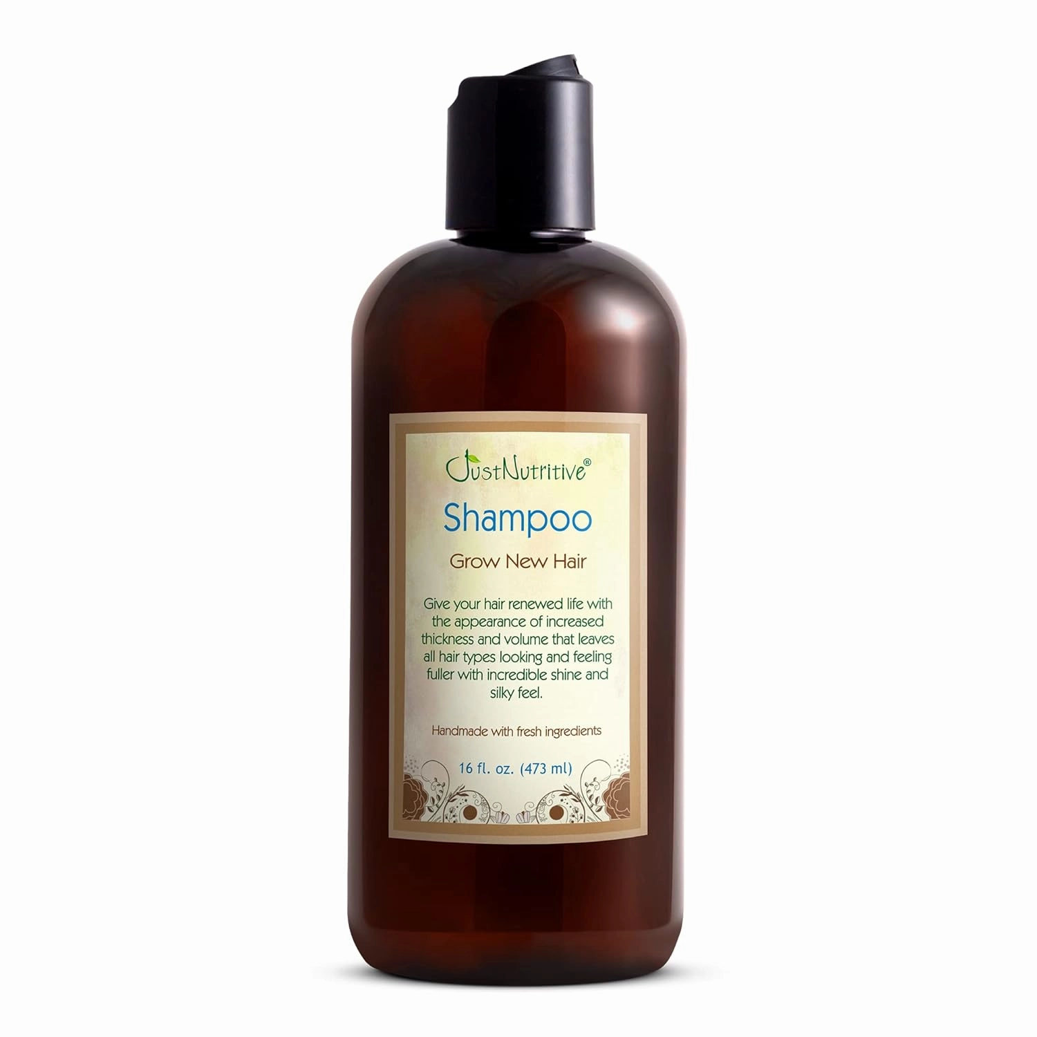 Grow New Hair Shampoo | Healthy Hair Growth | Natural Shampoo | For Both Men And Women | Hair Care | Hair Growth | Just Nutritive | 16 fl oz