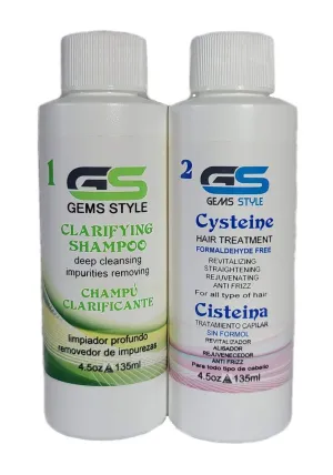 GS CYSTEINE For Blonde Hair - Brazilian Smoothing Hair Treatment Professional Blowout Hair Straightening Long Lasting Formaldehyde Free Plus FREE Clarifying Shampoo. (135ml / 4.5oz)