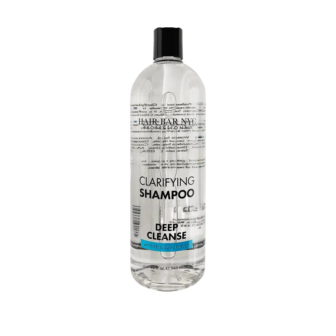 Hair Bar NYC Clarifying Anti-Residue Deep Cleansing Shampoo | Salon Quality Formula for Oily Hair & Scalp, Effectively Removes Product Buildup (948ml / 32 fl oz)
