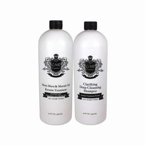 Hair Care Set - Muru Muru & Marula Oil Enriched Keratin Care plus Clarifying Deep Cleansing Shampoo - Ultimate Shine, Strength & Softness for All Hair Types