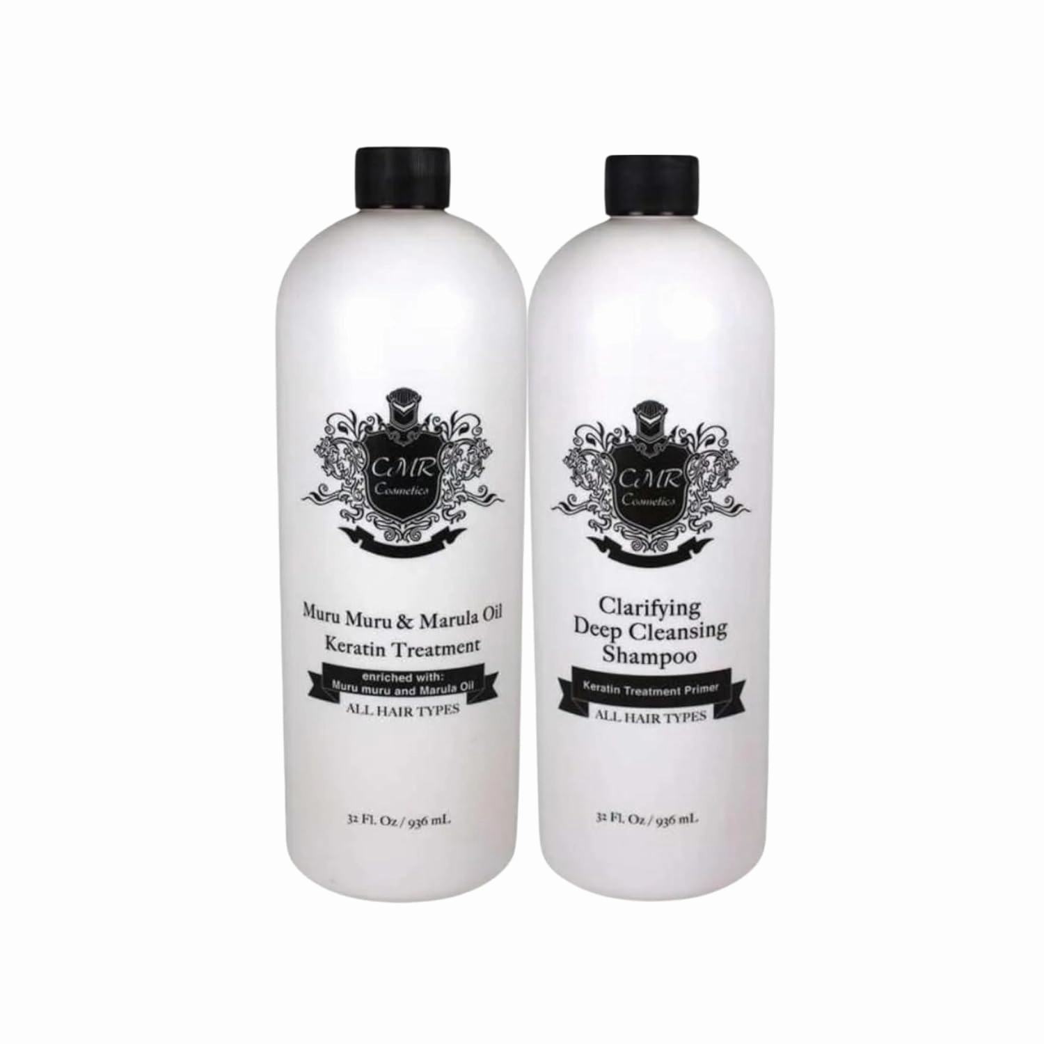 Hair Care Set - Muru Muru & Marula Oil Enriched Keratin Care plus Clarifying Deep Cleansing Shampoo - Ultimate Shine, Strength & Softness for All Hair Types