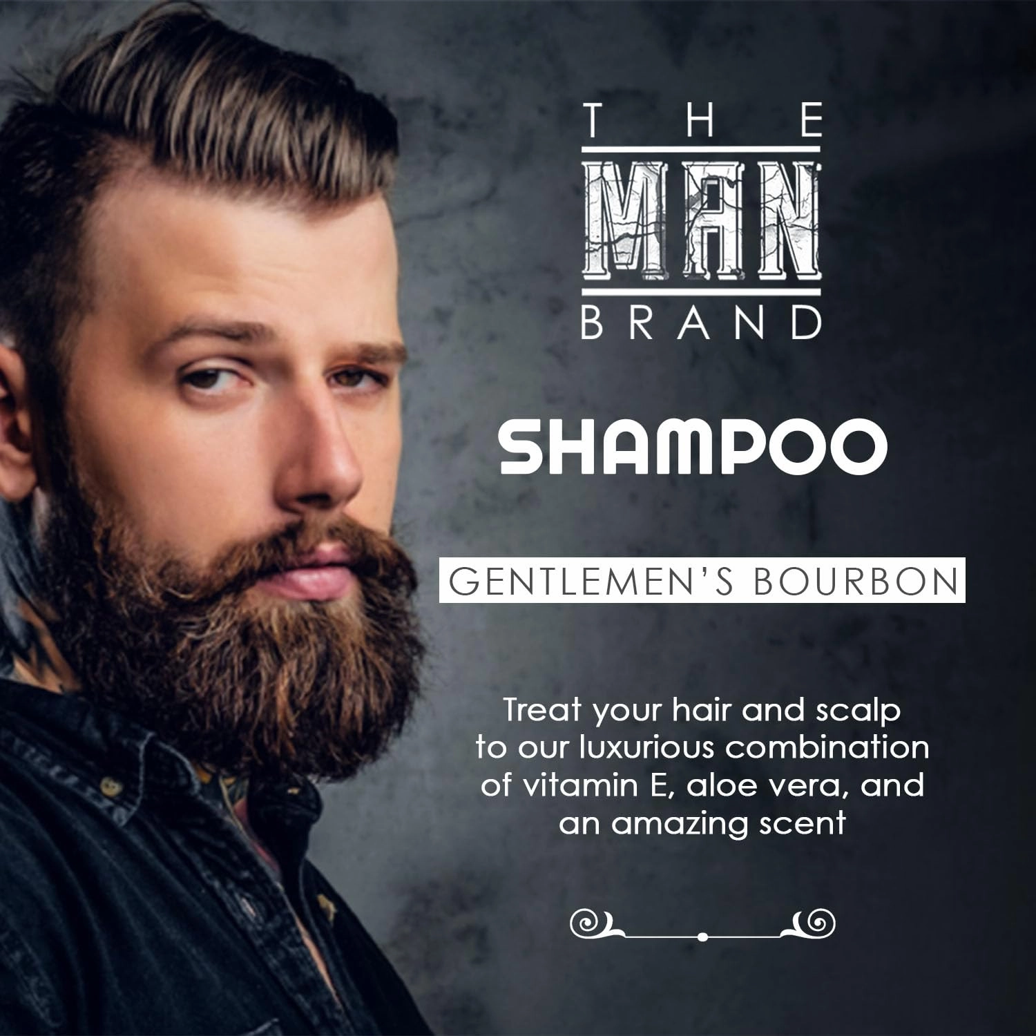 Hair shampoo For Men - Natural Coconut Oil Shampoo For Frizzy Hair - Scented Shampoo With Aloe Vera Oil (GENTLEMEN'S BOURBON, 12 oz)