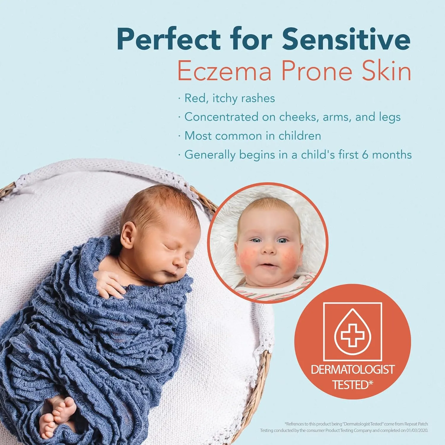 Happy Cappy Dr. Eddie's Pediatrician-Formulated Moisturizing Baby Lotion - Gentle, Paraben Free, Hypoallergenic, Sulfate Free - Soothes Dry Skin, Eczema and Reduces Redness, 12 oz