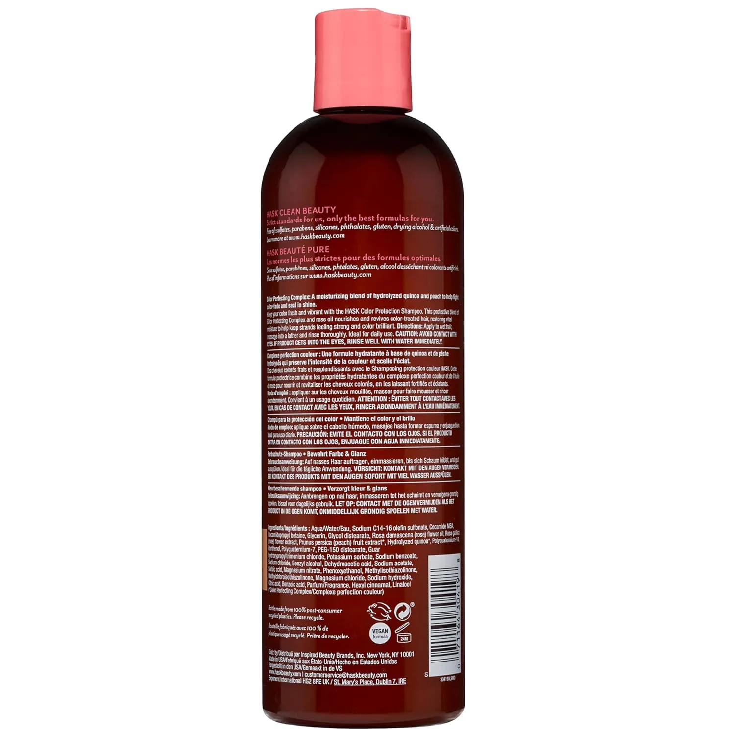 HASK COLOR CARE Shampoo   Conditioner Set for Colored Hair, Vegan, Color Safe, Gluten-Free, Sulfate-Free, Paraben-Free, Cruelty-Free - 1 Shampoo and 1 Conditioner